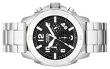 Fossil Modern Machine Black Dial Silver Steel Strap Watch for Men - FS4926
