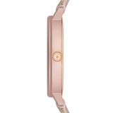 Emporio Armani Kappa Quartz Rose Gold Dial Pink Leather Strap Watch For Women - AR11010