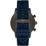 Emporio Armani  Luigi Chronograph Black Dial Blue Rubber Strap Watch For Men - AR11023