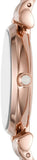 Emporio Armani Gianni T Bar Quartz Mother of Pearl Dial Rose Gold Steel Strap Watch For Women - AR11385