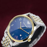 Emporio Armani Classic Quartz Blue Dial Two Tone Steel Strap Watch For Men - AR1868