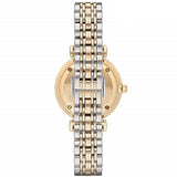Emporio Armani Gianni T Bar Analog White Dial Two Tone Steel Strap Watch For Women - AR2076