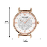 Emporio Armani Gianni T Bar White Dial Two Tone Steel Strap Watch For Women - AR80035