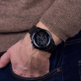 Armani Exchange Drexler Chronograph Black Dial Black Steel Strap Watch For Men - AX2601