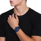 Armani Exchange Outerbanks Chronograph Blue Dial Blue Silicone Strap Watch For Men - AX1327