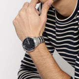 Armani Exchange Hampton Chronograph Black Dial Silver Steel Strap Watch For Men - AX2179