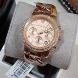 Michael Kors Runway Rose Gold Dial Rose Gold Steel Strap Watch for Women - MK3247