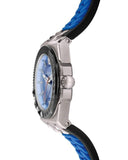 Versace Chain Reaction Blue Dial Two Tone Leather Strap Watch for Men - VEDY00119