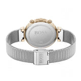 Hugo Boss Flawless Chronograph Silver Dial Silver Mesh Bracelet Watch for Women -1502551