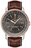 Breitling Navitimer Automatic 41 Grey Dial Brown Leather Strap Watch for Men - U17326121M1P1