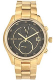 Michael Kors Blair Quartz Black Dial Gold Steel Strap Watch For Women - MK6497