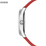 Guess G-Twist Silver Dial Red Rubber Strap Watch for Women - W0911L9