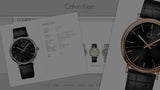 Calvin Klein Surround Black Dial Black Leather Strap Watch for Men - K3W211C1