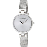 Calvin Klein Authentic Silver Dial Silver Mesh Bracelet Watch for Women - K8G23126