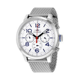 Tommy Hilfiger Jake Quartz White Dial Silver Mesh Bracelet Watch for Men - 1791233