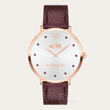 Coach Slim Easton Silver Dial Brown Leather Strap Watch for Women - 14502694