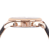 Michael Kors Lexington Chronograph Rose Gold Dial Black Leather Strap Watch For Men - MK8516