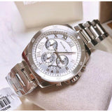 Michael Kors Brecken Chronograph Silver Dial Silver Steel Strap Watch For Women - MK8562