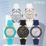 Guess Overdrive Analog White Dial White Rubber Strap Watch for Women - W10614L2