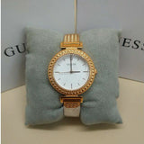 Guess Monroe Silver Dial Rose Gold Steel Strap Watch For Women - W1152L3