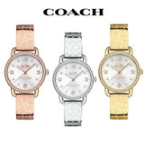 Coach Delancey Diamonds Silver Dial Gold Steel Strap Watch for Women - 14502354