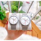 Calvin Klein Minimal White Dial Silver Mesh Bracelet Watch for Men - K3M51152