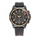 Tommy Hilfiger Mason Black Dial Black Rubber Strap Watch for Men - 1791792