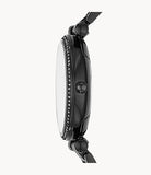 Fossil Carlie Black Dial Black Steel Strap Watch for Women - ES4488
