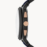 Fossil Machine Chronograph Black Dial Two Tone Steel Strap Watch for Men - FS5164