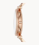 Fossil Carlie Rose Gold Dial Rose Gold Steel Strap Watch for Women - ES4301