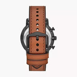 Fossil Goodwin Luggage Chronograph Black Dial Brown Leather Strap Watch for Men - FS5501