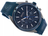 Hugo Boss Distinct Chronograph Blue Dial Blue Rubber Strap Watch for Men - 1513856