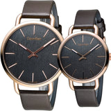 Calvin Klein Even Grey Dial Brown Leather Strap Watch for Women - K7B216G3