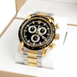 Versace V-Ray Chronograph Black Dial Two Tone Steel Strap Watch For Men - VE2I00421