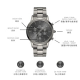 Daniel Wellington Iconic Link Chronograph Grey Dial Grey Steel Strap Watch for Men - DW00100643