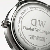Daniel Wellington Classy Bristol White Dial Brown Leather Strap Watch For Women - DW00100070