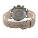 Emporio Armani Aviator Chronograph Grey Dial Beige Leather Strap Watch For Men - AR11107