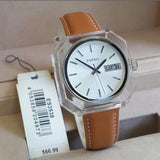 Fossil Candy White Dial Brown Leather Strap Watch for Women - ES3538