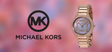 Michael Kors Kerry Purple Dial Rose Gold Stainless Steel Strap Watch for Women - MK3482