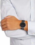 Daniel Wellington Classic Sheffield Black Dial Black Leather Strap Watch For Women - DW00100145