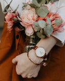 Daniel Wellington Classic Petite Bristol White Dial Brown Leather Strap Watch For Women - DW00100171