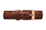 Daniel Wellington Classic Petite St Mawes White Dial Brown Leather Strap Watch For Women - DW00100231