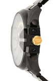 Diesel Mega Chief Chronograph Grey Dial Black Steel Strap Watch For Men - DZ4479