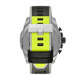 Diesel Mega Chief Chronograph Black Dial Grey Nylon Strap Watch For Men - DZ4523