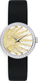 Dior La D De Dior Dior Rose Céleste Diamonds Mother of Pearl Dial Black Leather Strap Watch for Women - CD04711X1001 0000