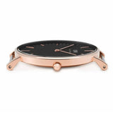 Daniel Wellington Classic Reading Black Dial Black Leather Strap Watch For Women - DW00100141