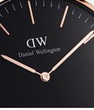 Daniel Wellington Classic Dover Black Dial White Nylon Strap Watch For Women - DW00100310
