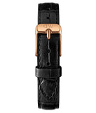 Daniel Wellington Classic Petite Reading Black Dial Black Leather Strap Watch For Women - DW00100223