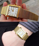 Emporio Armani Mother of Pearl Dial Gold Mesh Bracelet Watch For Men - AR2016