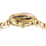 Versace V Virtus Quartz Black Dial Gold Steel Strap Watch For Women - VET300121